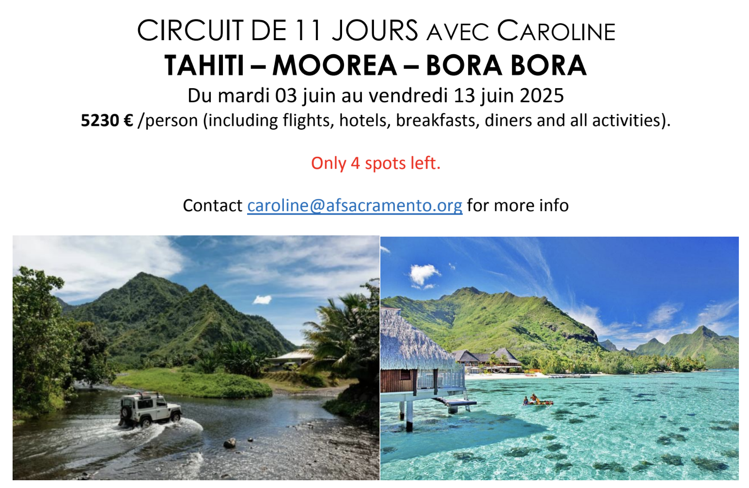 Voyage Juin 2025: Tahiti-Moorea-Bora Bora avec Caroline